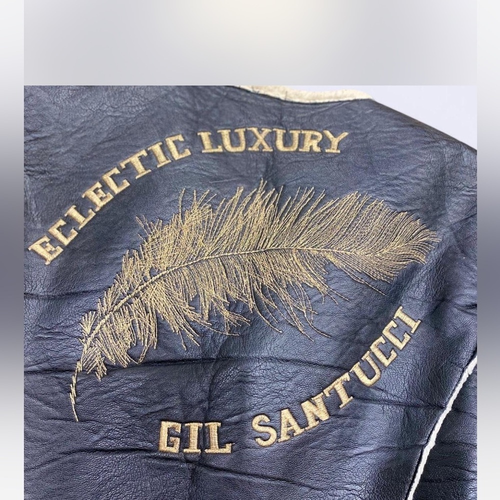 Luxurious GIL SANTUCCI studs faux shearling jacket M ptp 18.5 - Picture 4 of 10